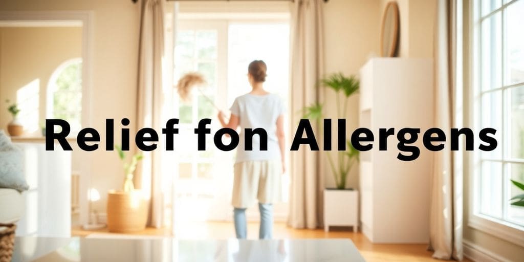 woman dusting bright living room with plants