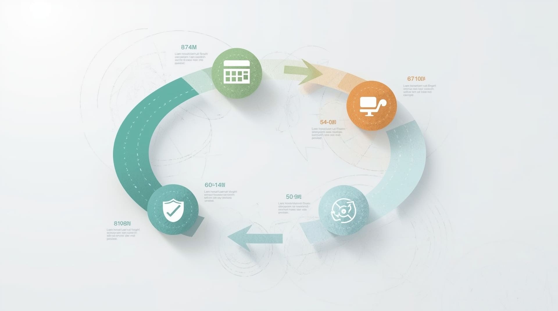 Circular infographic showing a repeating shower grout cleaning maintenance schedule
