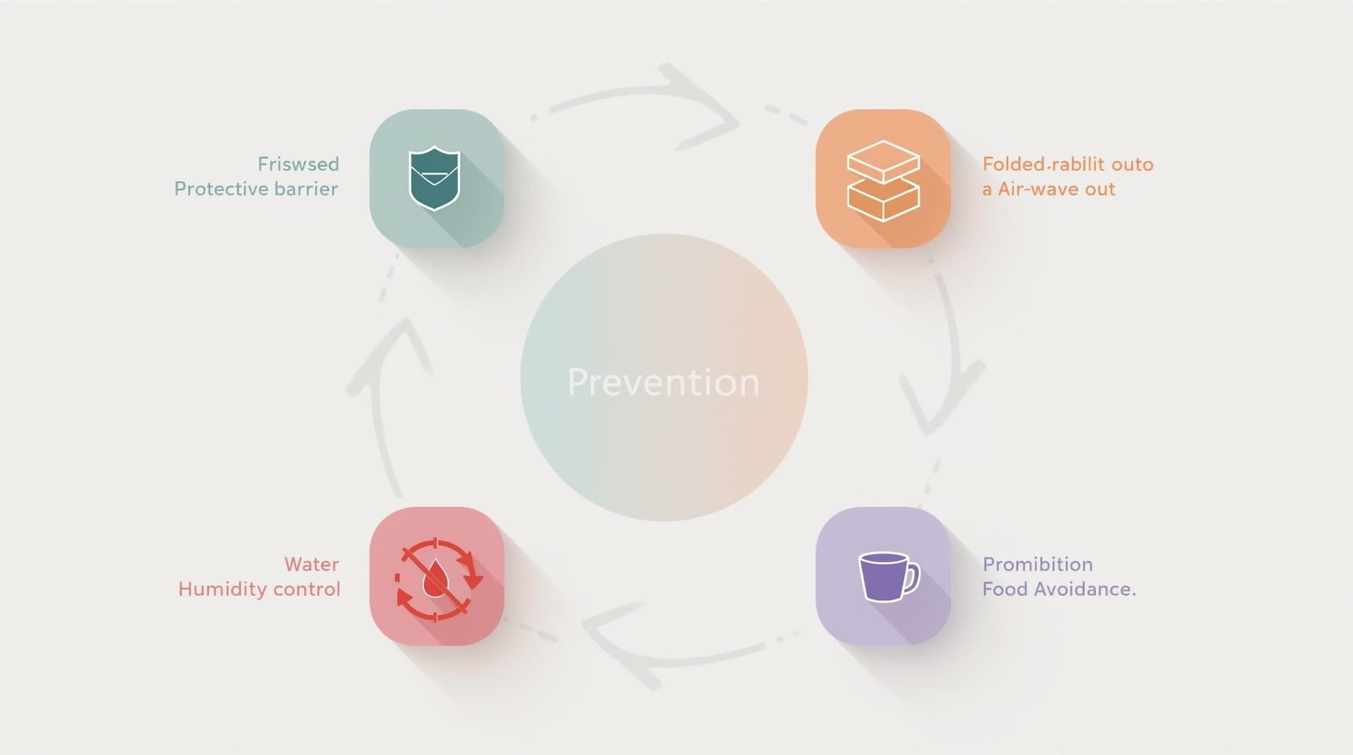 Circular prevention cycle infographic showing six habits to stop mattress odors returning