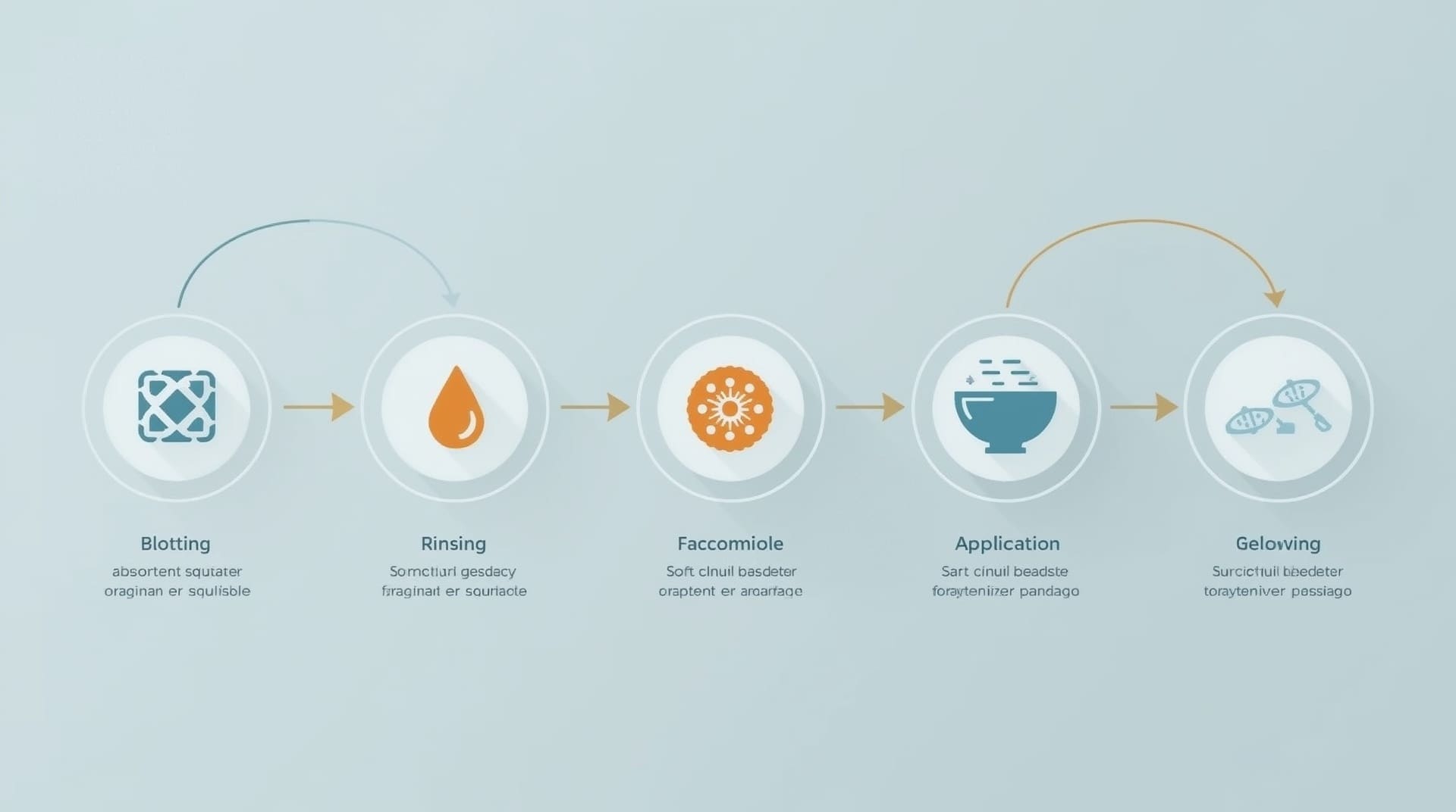 Five-step process infographic showing fresh blood stain removal steps on mattress